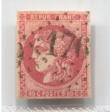FRANCIA 1870 Yv. 49 ESTAMPILLA USADA, RARA 320 €